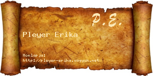 Pleyer Erika névjegykártya